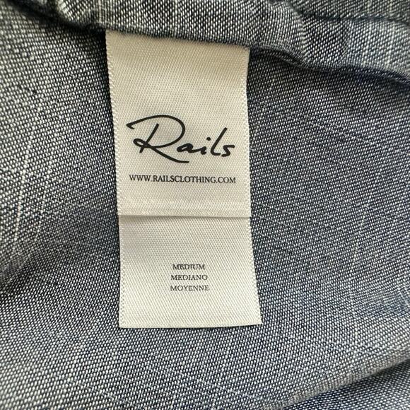 RAILS Shawna Denim Day Dress Dark Vintage Blue Size Medium Cotton Loose Fit - Picture 6 of 8